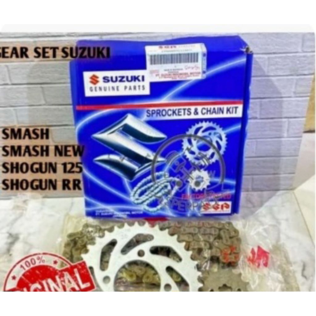 Suzuki Gear Set Rantai Smash New Shogun 125 & Shogun RR Untuk Sepeda Motor