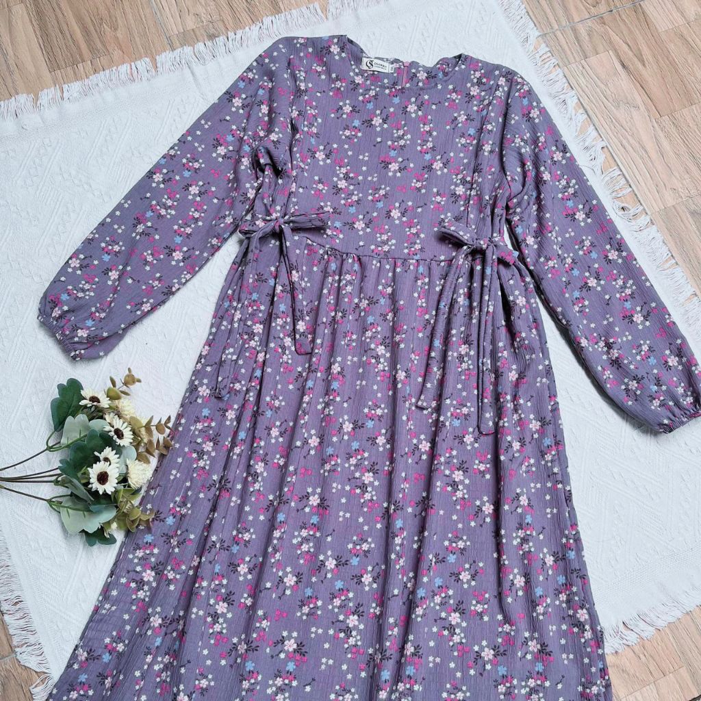 GAMIS COUPLE IBU & ANAK Dress Motif bunga kecil