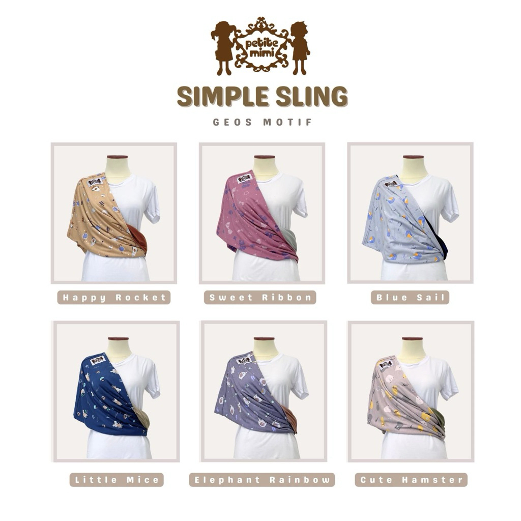 Petite Mimi - Gendongan Kaos (Geos) Simple Sling Petite Mimi