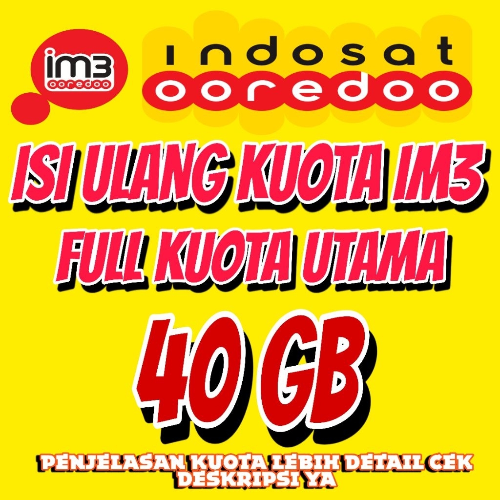 ISI ULANG KUOTA INDOSAT 40 GB BULANAN MURAH PROSES CEPAT
