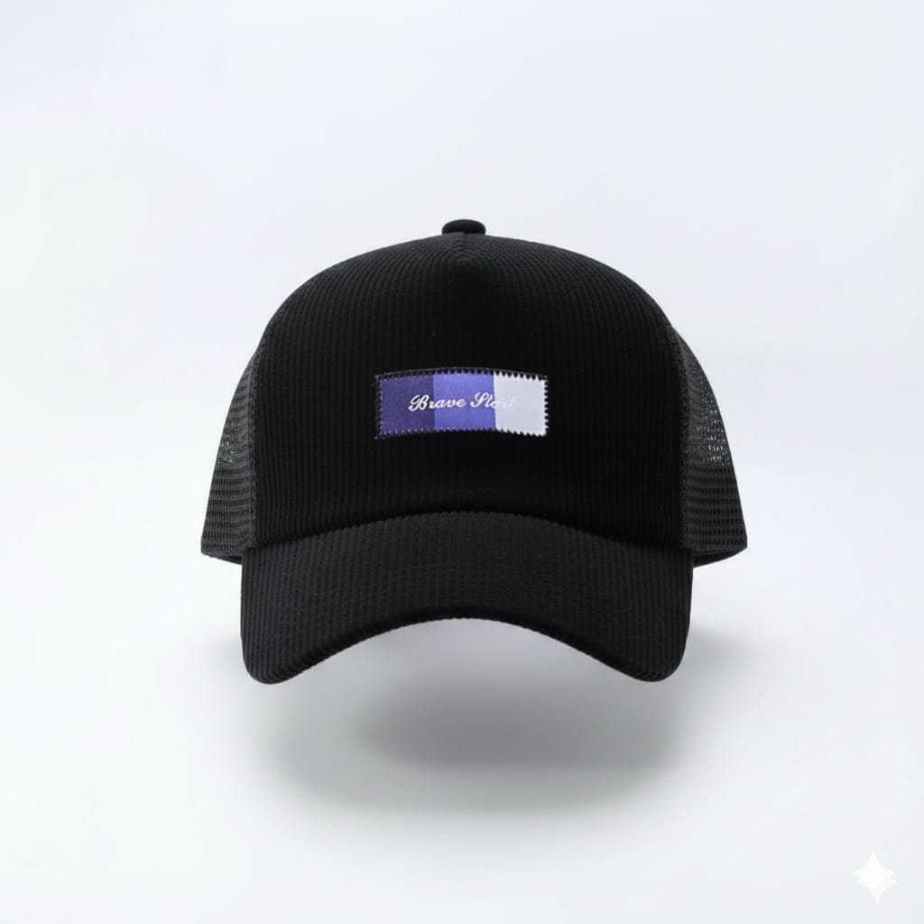 TOPI JARING TRUCKER LIDAH PENDEK BAHAN CORDUROY