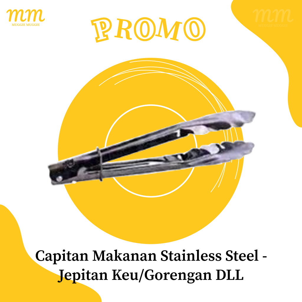 Capitan Makanan Stainless Steel - Jepitan Keu/Gorengan DLL - Tahan Karat, Kuat, dan Multifungsi