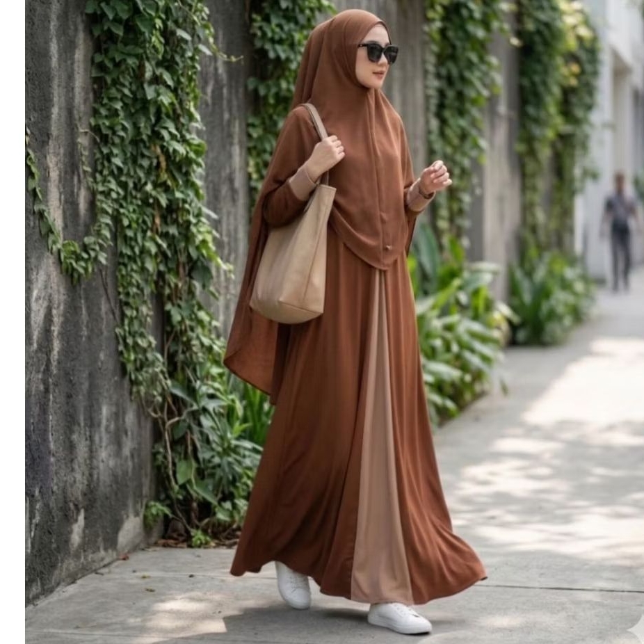 Gamis Kondangan Simple elegan Crinkle airflow Premium Nadin Ori by Athata