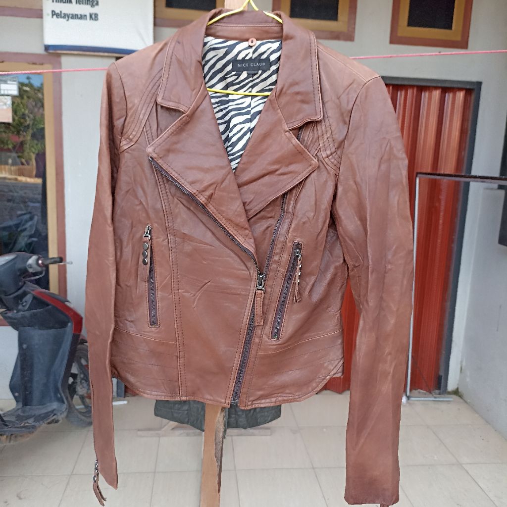 jaket ramones cewek kulit domba sz XS