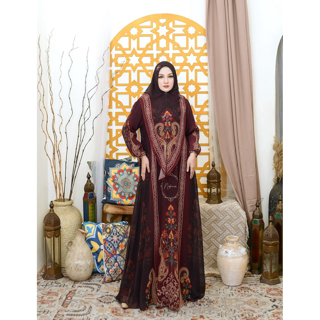 Gamis Syari Mewah Maryam Series By Nefirna / Gamis Syari Kekinian / Gamis Syari Premium