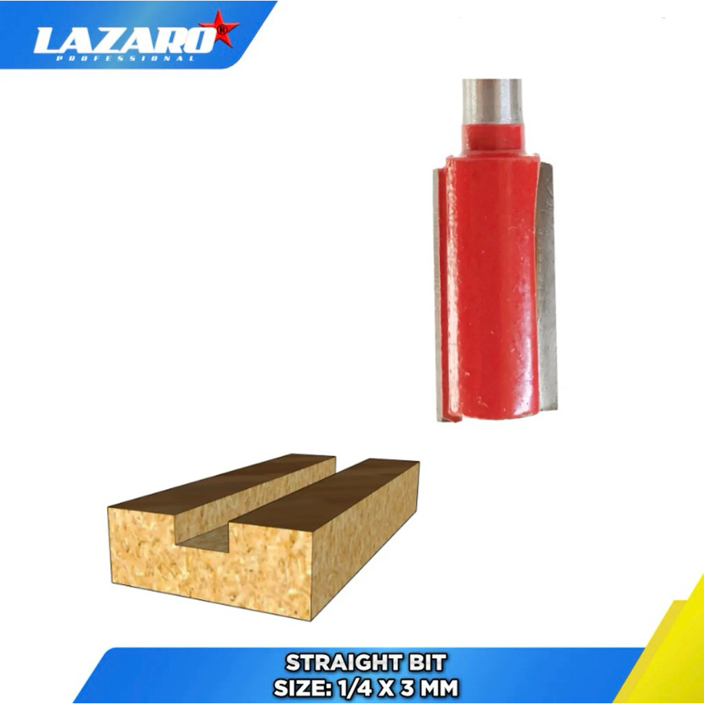 LAZARO mata router lurus mata profil lurus straight bit lurus 3mm