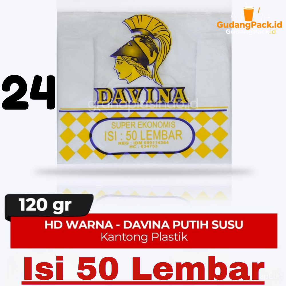 50 Lembar Plastik 24 Putih Susu Ekonomis 50 pc / Plastik Uk 24 Ekonomi Putih Susu Isi 50pc