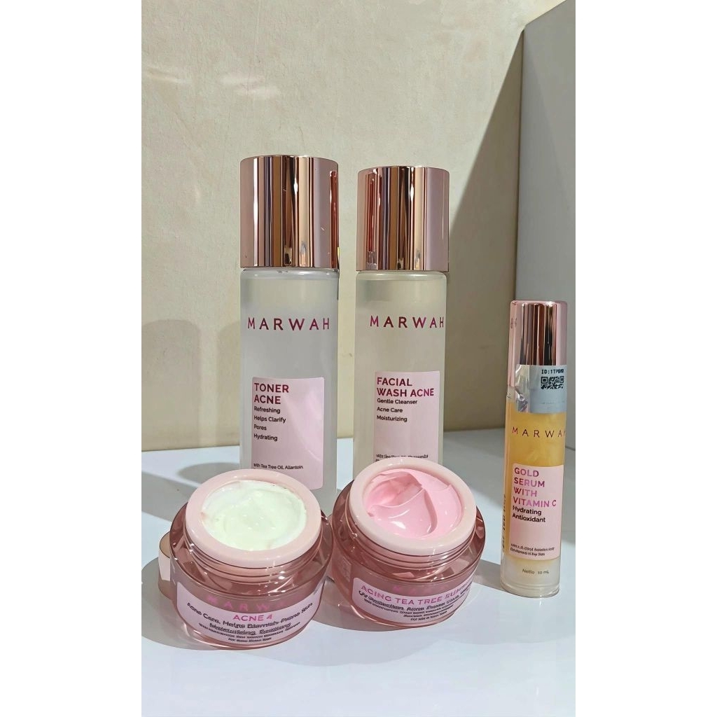 ORIGINAL MARWAH BARU PAKET PLATINUM AGING SPECIAL PERFECT WHITE BRIGHT ANTI AGING BTT OILY ACNE ATT 