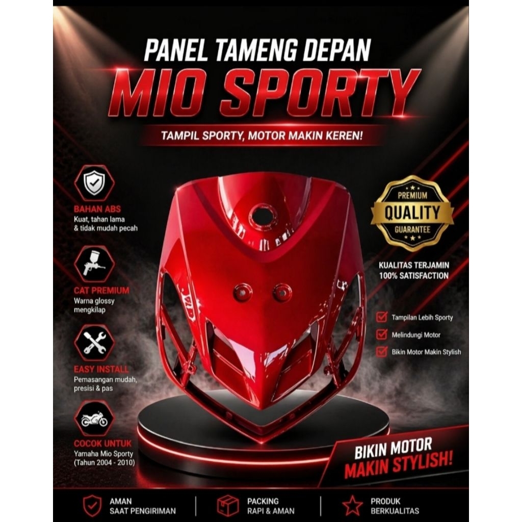 PANEL TAMENG DEPAN MIO SMILE SPORTY hitam putih biru hijau merah