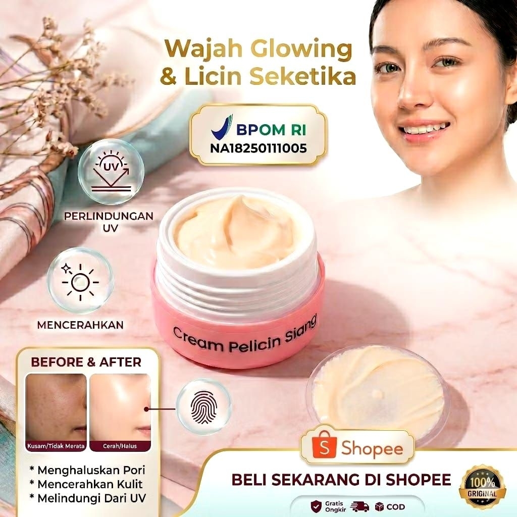 CREAM PELICIN SIANG 10 gr ORIGINAL(SALEP PELICIN SIANG)SPF 50