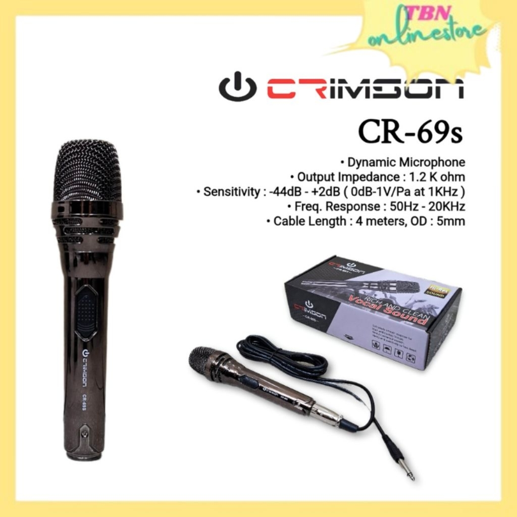 Mic Kabel Crimson CR-69s Original Panjang Kabel 5 Meter