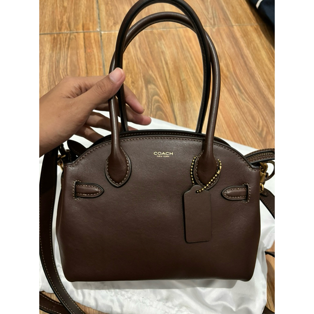 PRELOVED COACH EMPIRE 21 TOP HANDLE BAG MAPLE