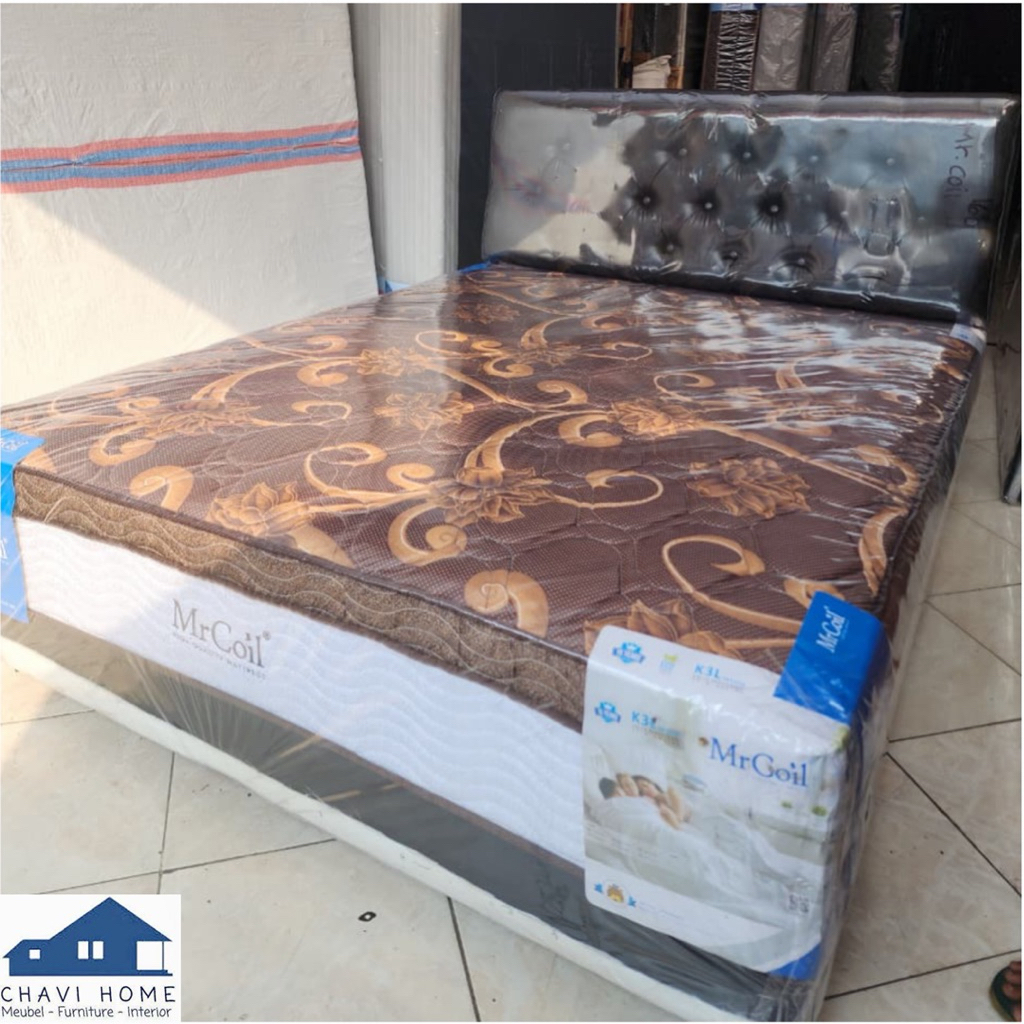 CHAVIHOME set boxy mr coil springbed lengkap ukuran 160x200cm