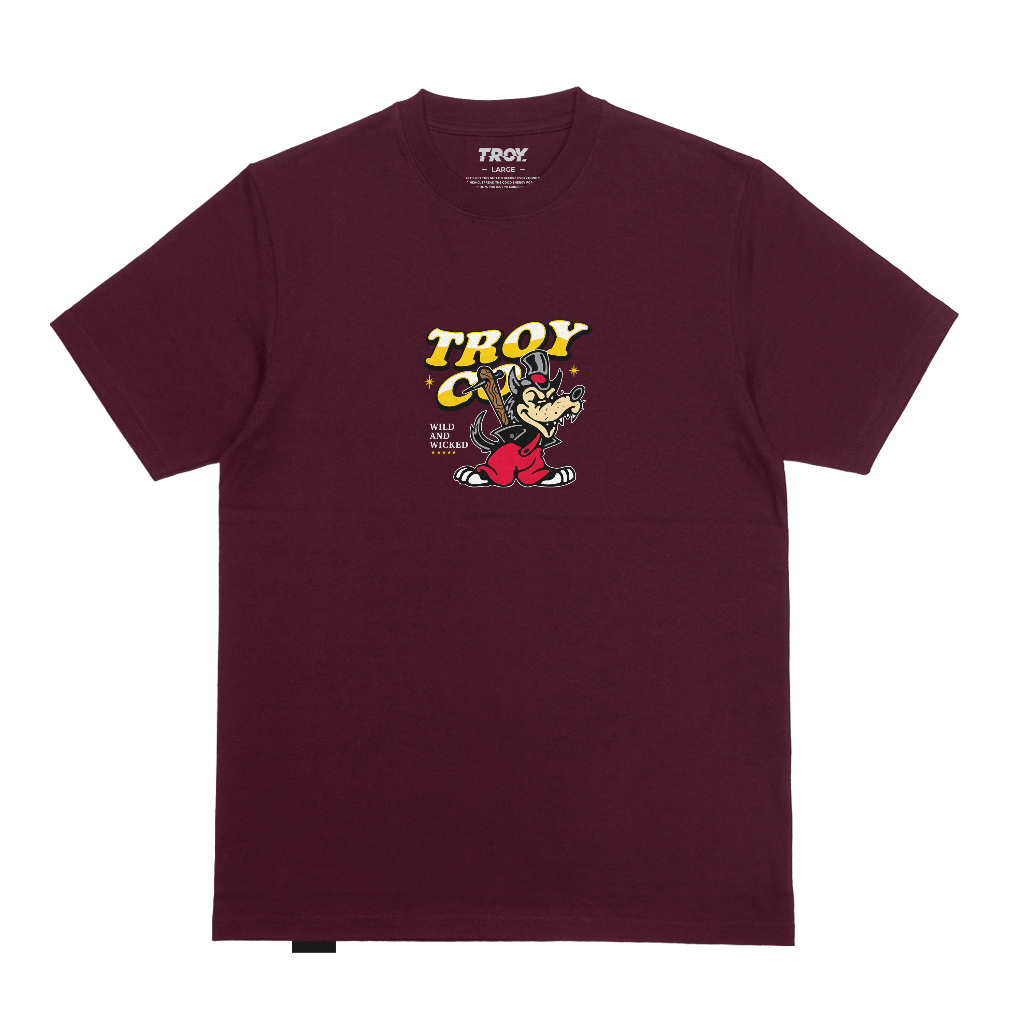 Troy Company Tshirt Maroon Wicked - Kaos Pria Lengan Pendek Merah Maroon MTD 3587