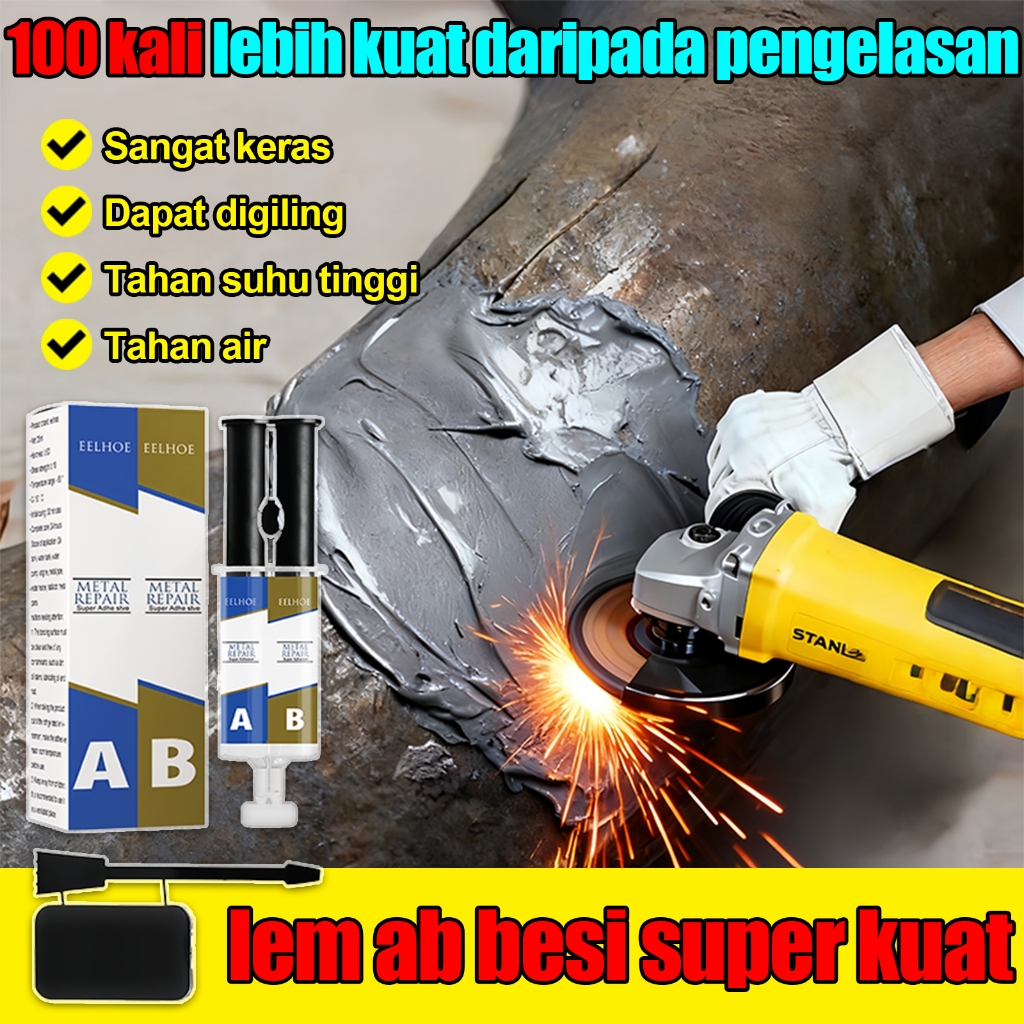 lem besi AB super kuat tahan panas tekanan tinggi lem anti bocor dan rembes super kuat lem epoxy