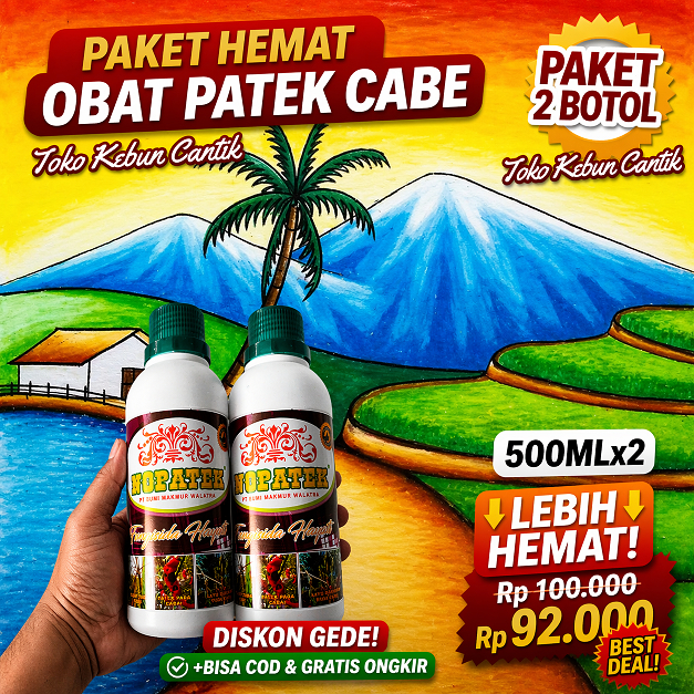 Paket NOPATEK 2 Botol 500ml Obat Patek Cabe Obat Antraknosa Cabe Obat Jamur Cabai Obat Busuk Buah Ca