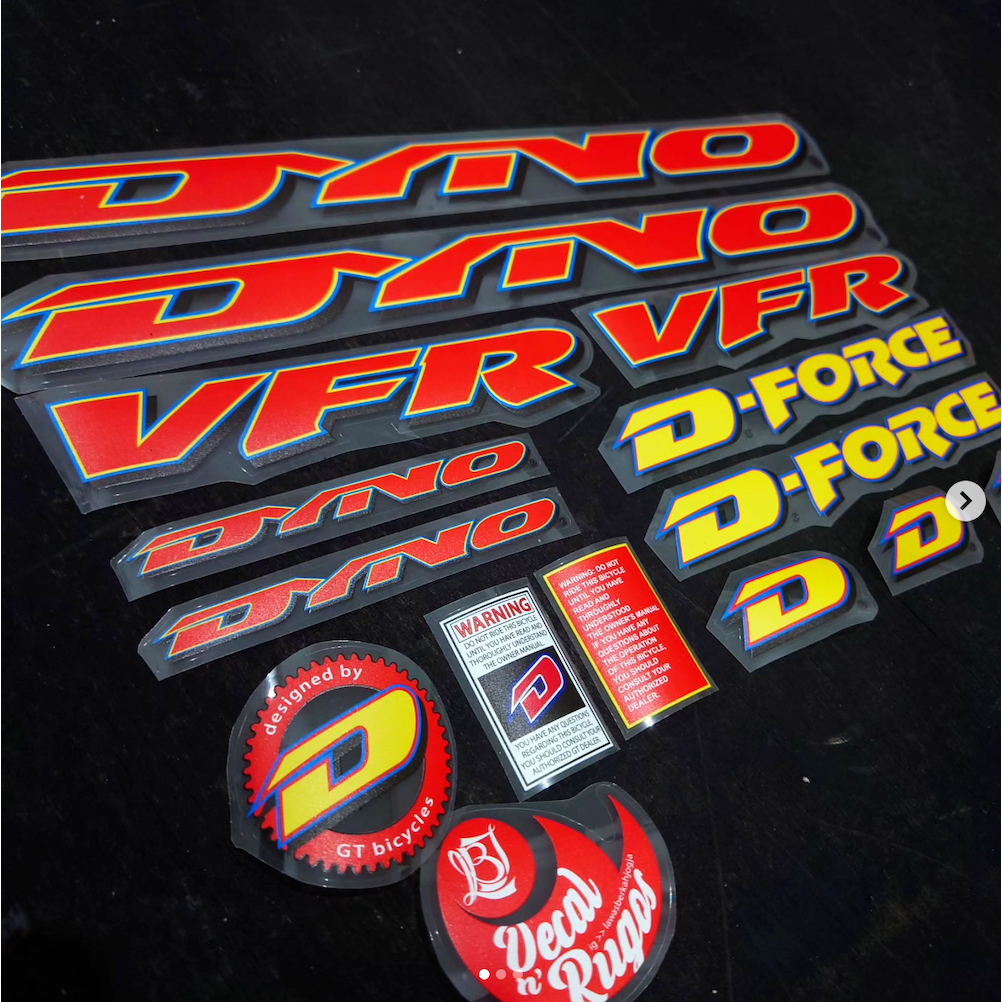 Replacement Decal Stiker BMX Dyno VFR D-force 94-97 Red