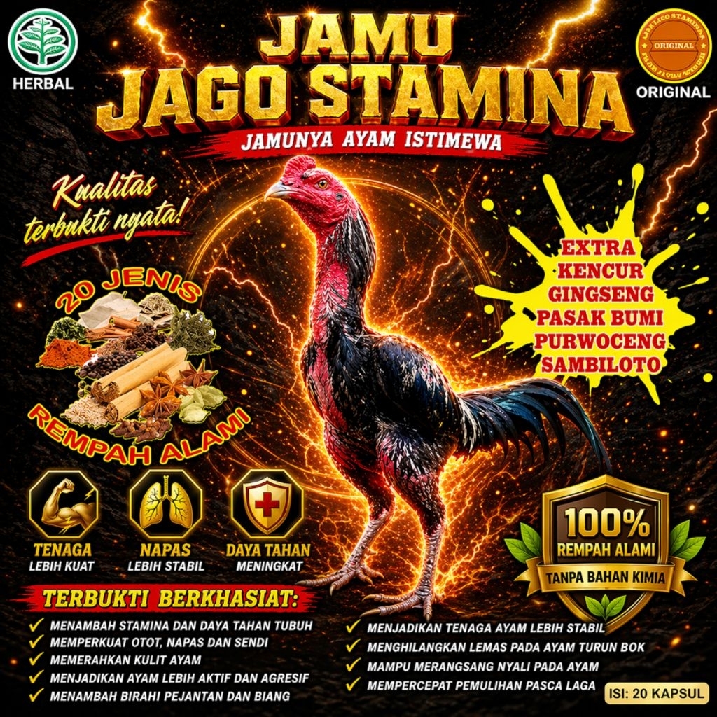 jamu ayam laga aduan jago stamina renceng toples