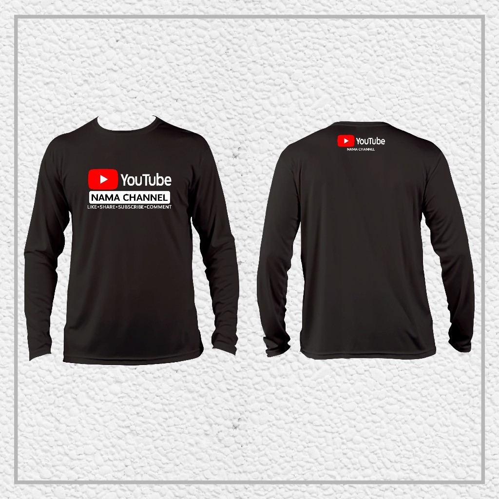 Kaos Baju Youtube Request Nama Channel Lengan Panjang || Kaos Youtube Distro