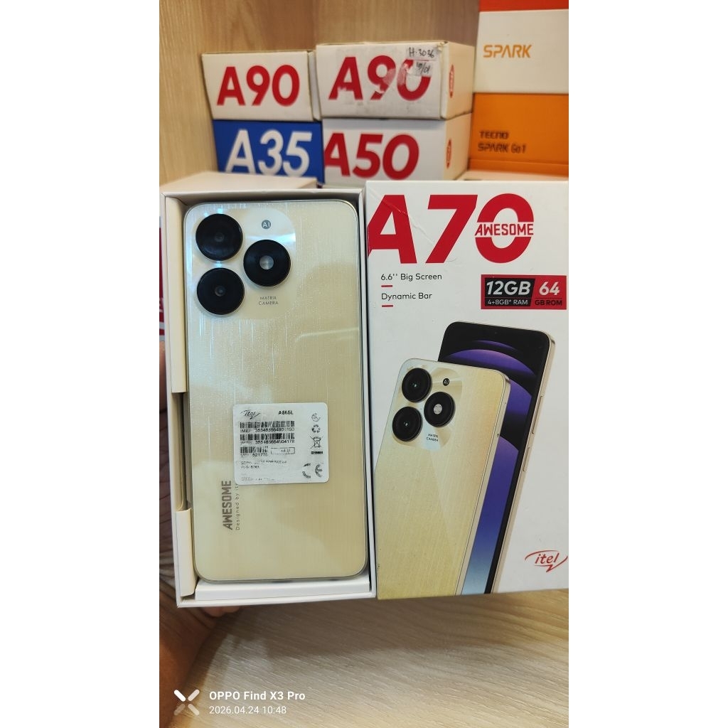 ITEL A70 4/64GB SECOND BAGUS,fisik 95%