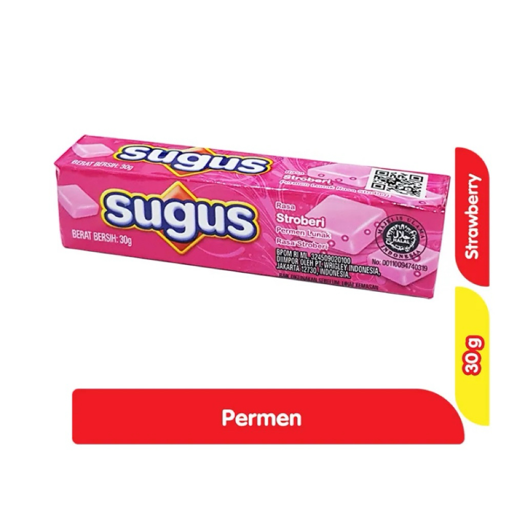 Sugus Stick Permen Lunak Stroberi 30 g