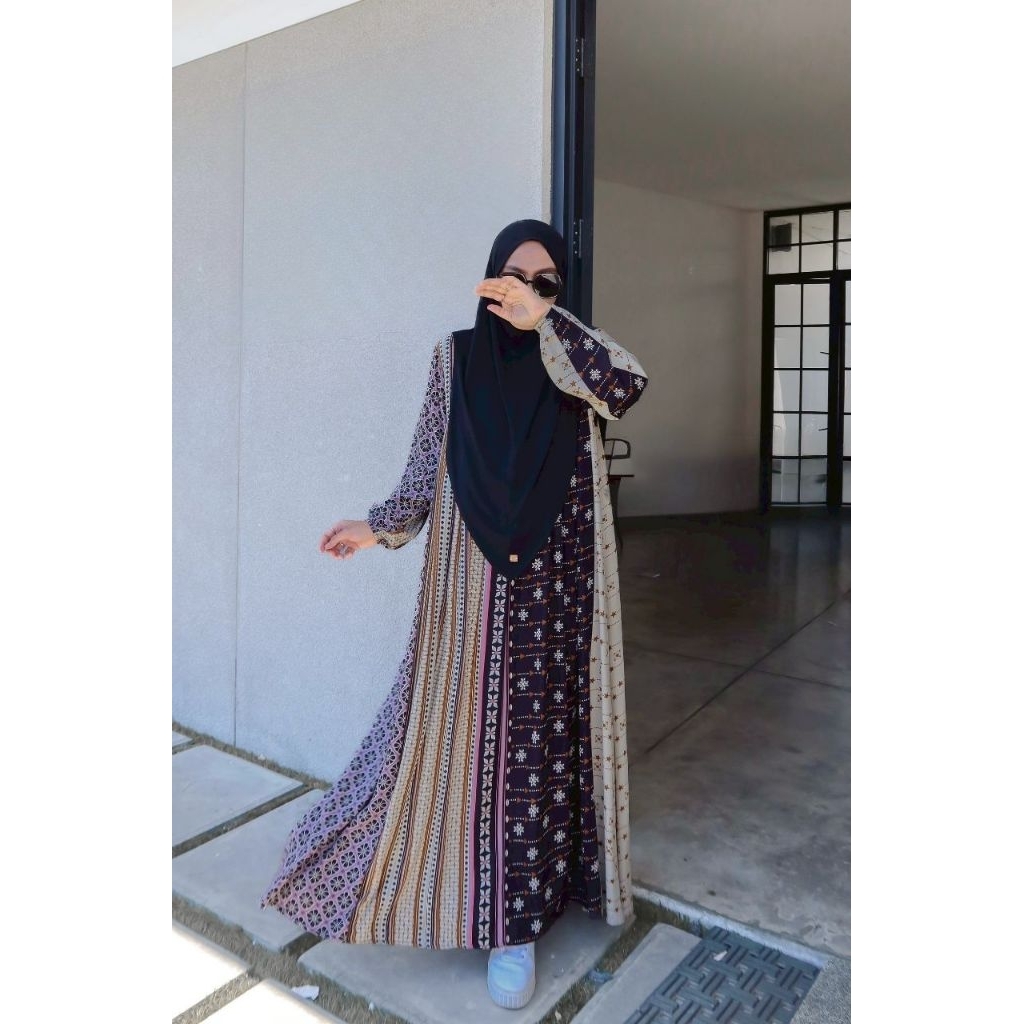 GAMIS ZAFEETRI ETHNIC BLACK PURPLE ORIGINAL ||  ZAFEETRI TERBARU 2026 || GAMIS TERBARU GAMIS CANTIK