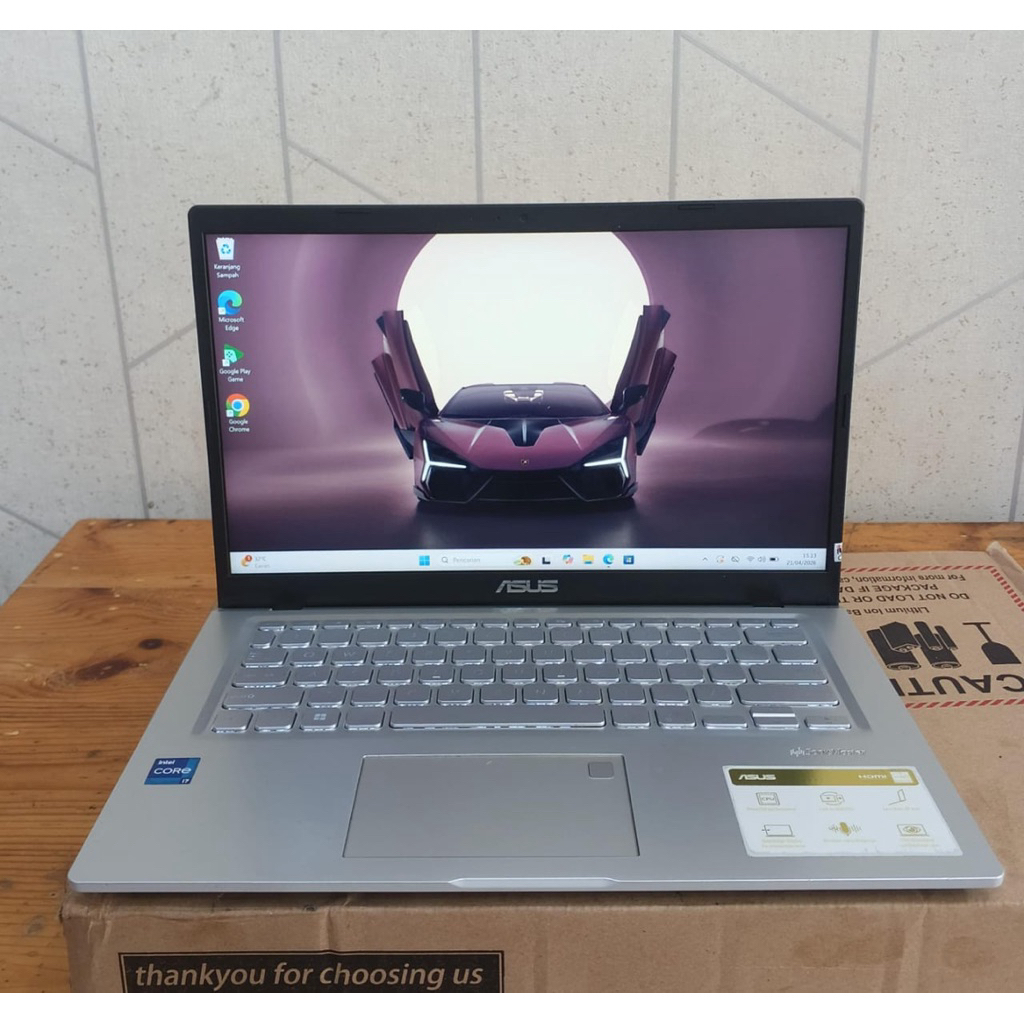 Asus Vivobook A1400EA, Core i7 - 1165G7, Ram 8/512Gb, #IPS, #Backlight, Lengkap,  Silver