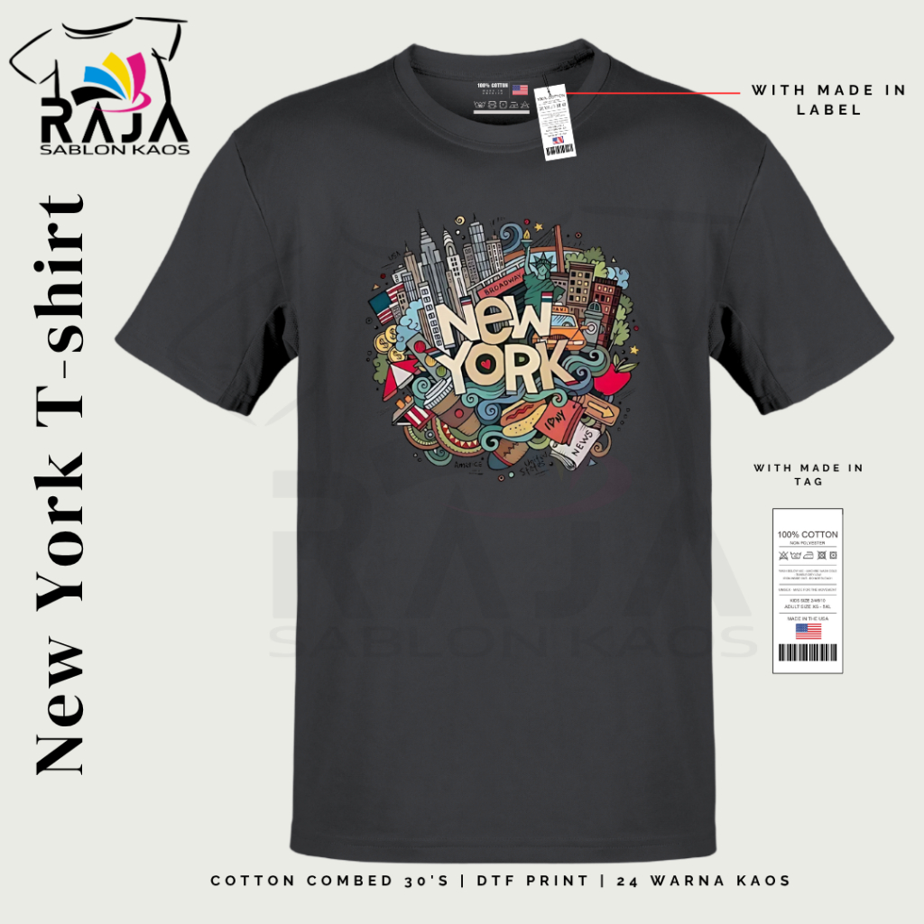Baju Souvenir Kaos Souvenir Oleh-oleh Kota New York Amerika Serikat Type 5