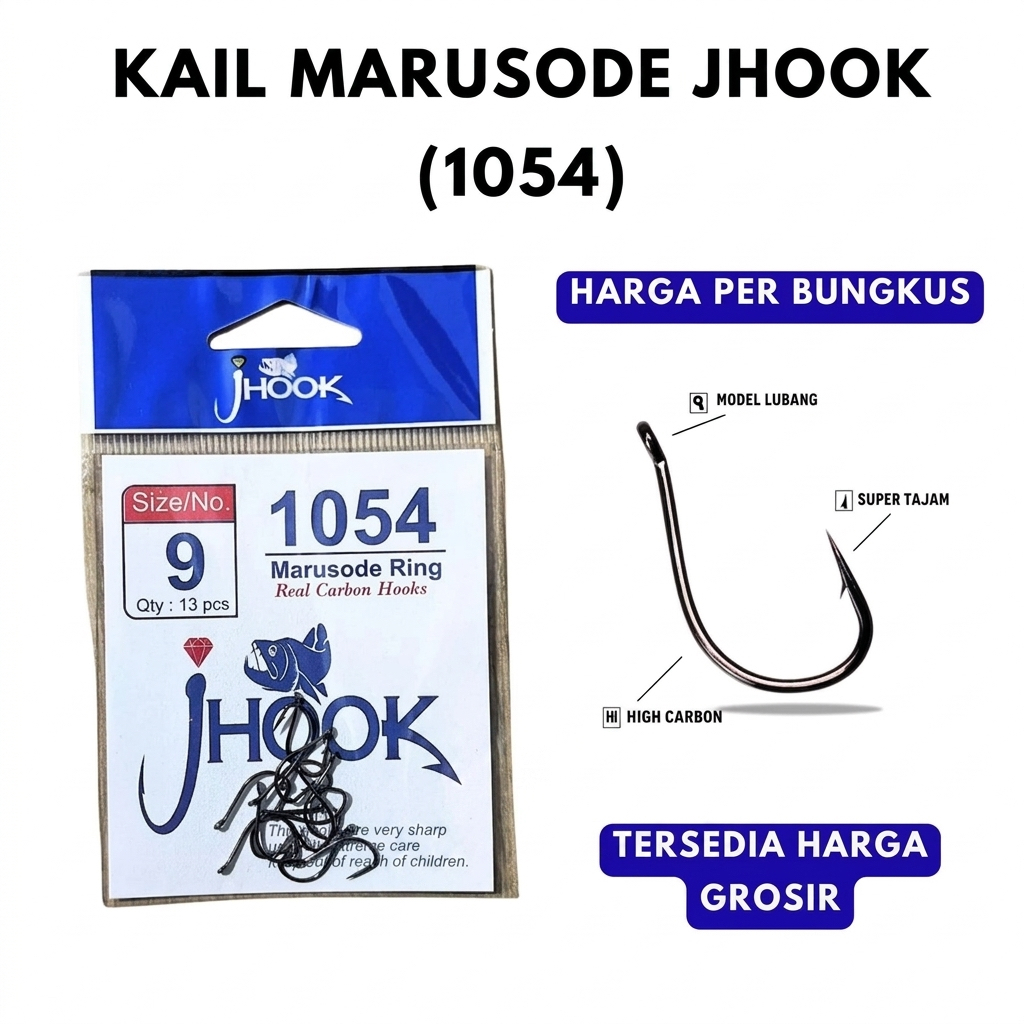 Mata Kail Pancing Karbon Marusode Ring 1054 Jhook | carbon fishing hook super tajam dan kuat mancing