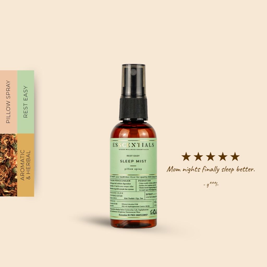 Your Esscentials Official Store - Sleep Mist - Rest Easy 60ml | Spray Kasur Wangi Natural Anti Tunga