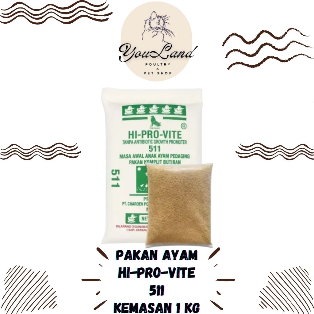 Pakan Ayam Pedaging HI-PRO-VITE 511 / Pur Ayam Pedaging 511 Kemasan 1 kg