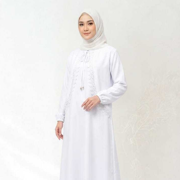 Gamis Abaya Mewah Aksen Renda Premium Model Rompi – Gamis Premium Bahan Adem Busui Friendly – Dress 