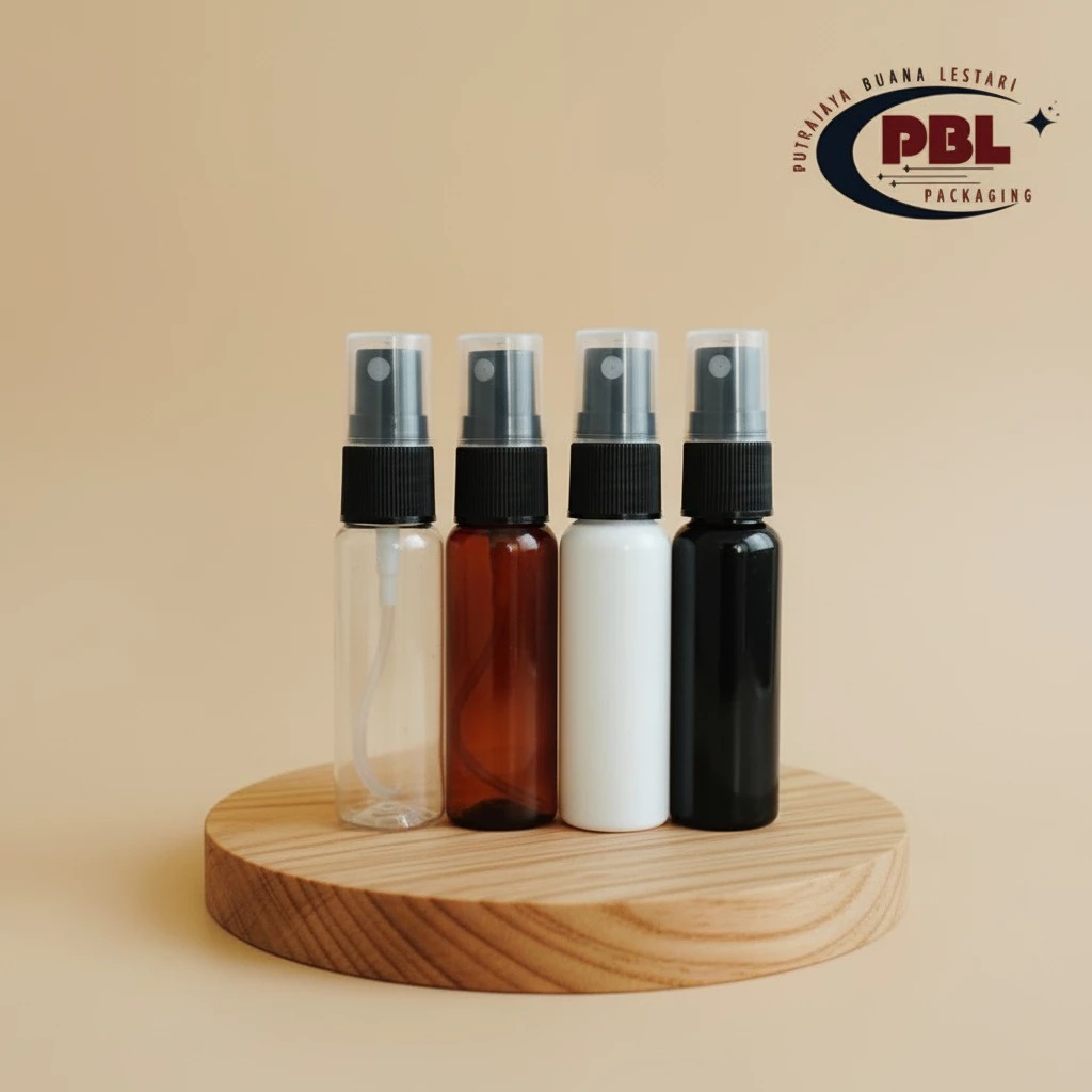 Botol Spray 30ml PET / Botol HandSanitizer 30ml / Botol Plastik Spray 30ml  Tutup Spray Hitam N18
