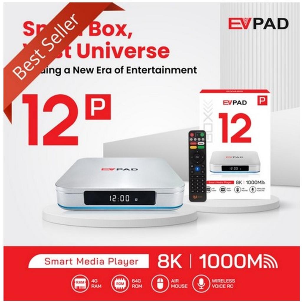 Original Android TV Box  EVPAD 12P 8K HDR – Smart TV Box Android 12 RAM 4GB ROM 64GB WiFi 6