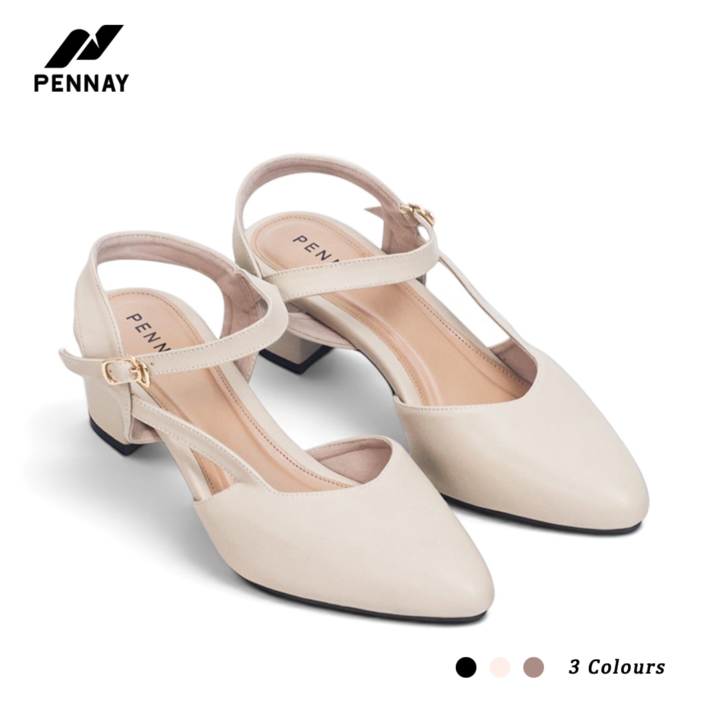 PENNAY Ellona Sepatu Sandal Mules Wanita Hak 5 Cm