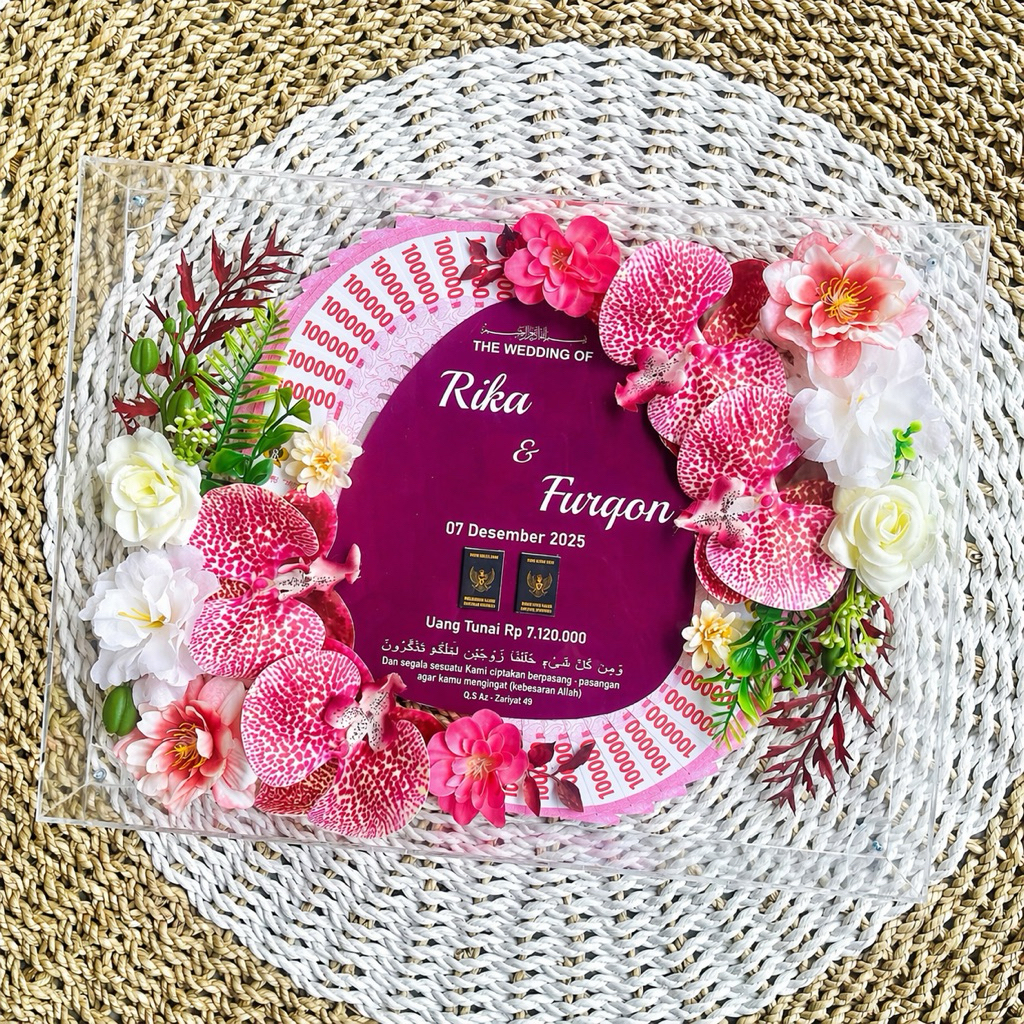 [1-2 HARI JADI ] MAHAR PERNIKAHAN AKRILIK FULL TETES AKR AKRILIK BOX PERNIKAHAN SET HIASAN WEDDING M