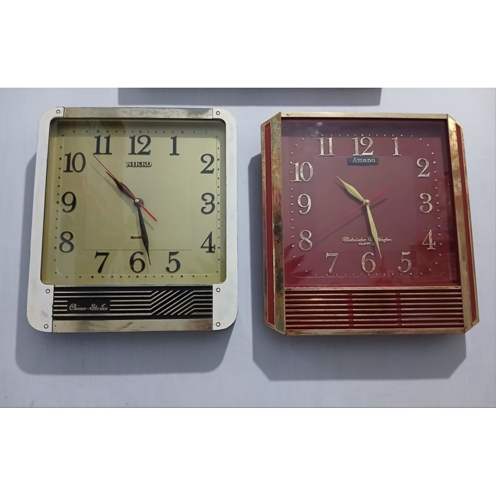 Borong 2pcs Jam dinding NIKKO/AMANO lawas vintage