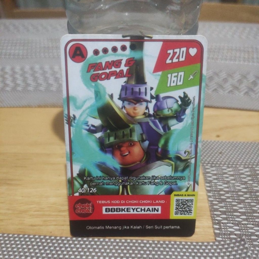 Kartu Boboiboy Fang dan Gopal Hologram limited S1