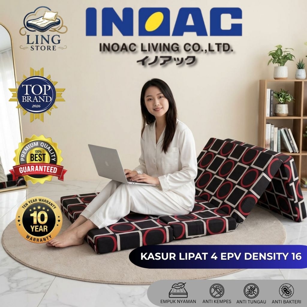 Kasur Busa INOAC Lipat 4 ORIGINAL EPV Density 16 Garansi 10 Tahun Dijamin Ori 100% Nomor 1 Kualitas 