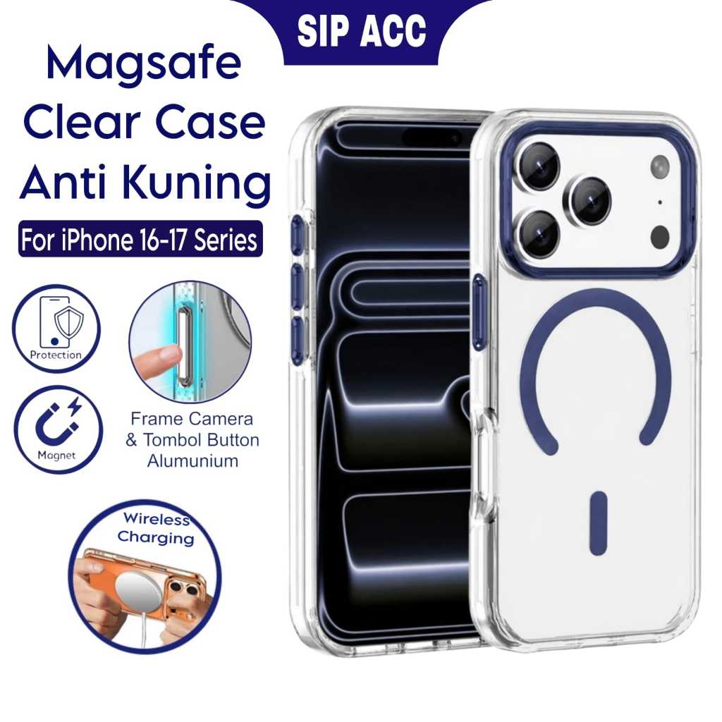 Magsafe Case Iphone 17 16 Pro Max Air Hardcase Anti Kuning Casing Clear Transparan