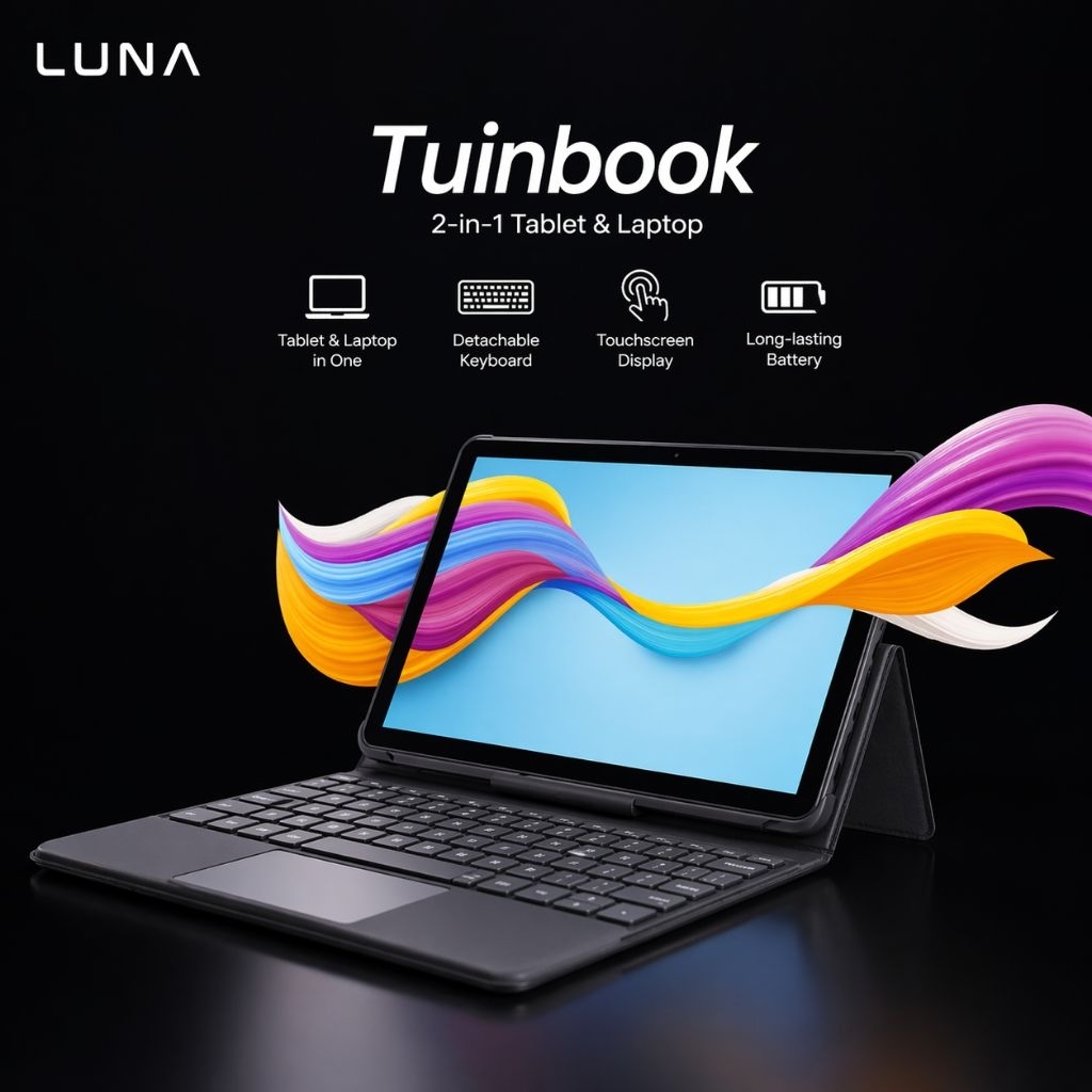 Tablet luna Twinbook 10inch 4Ram 64GB 4G dapat keyboard Garansi Resmi