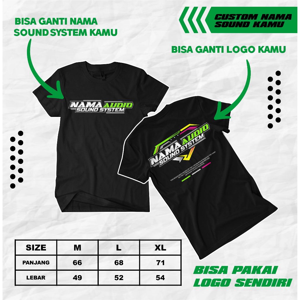 Kaos Sound System Audio CUSTOM Nama Audio Kamu