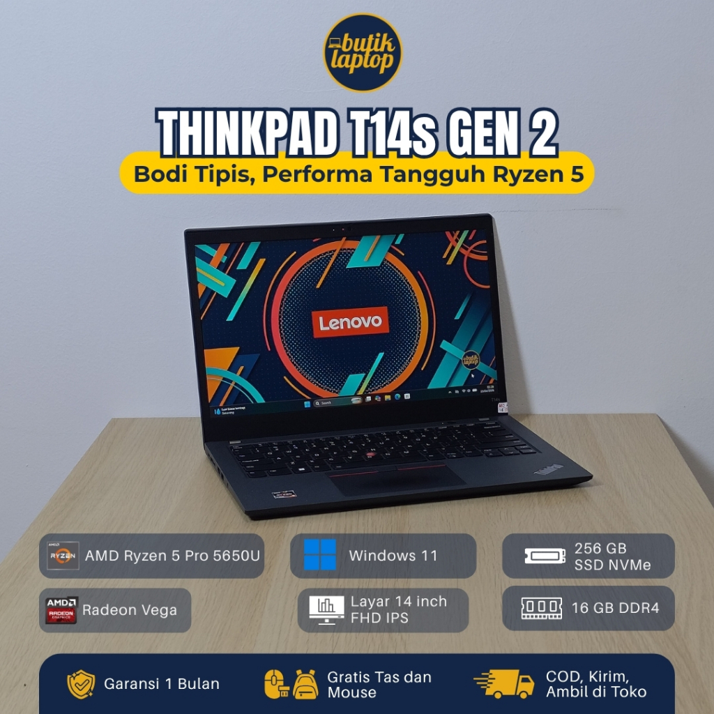 Lenovo Thinkpad T14s Gen 2 Ryzen 5 RAM 16GB SSD 256GB