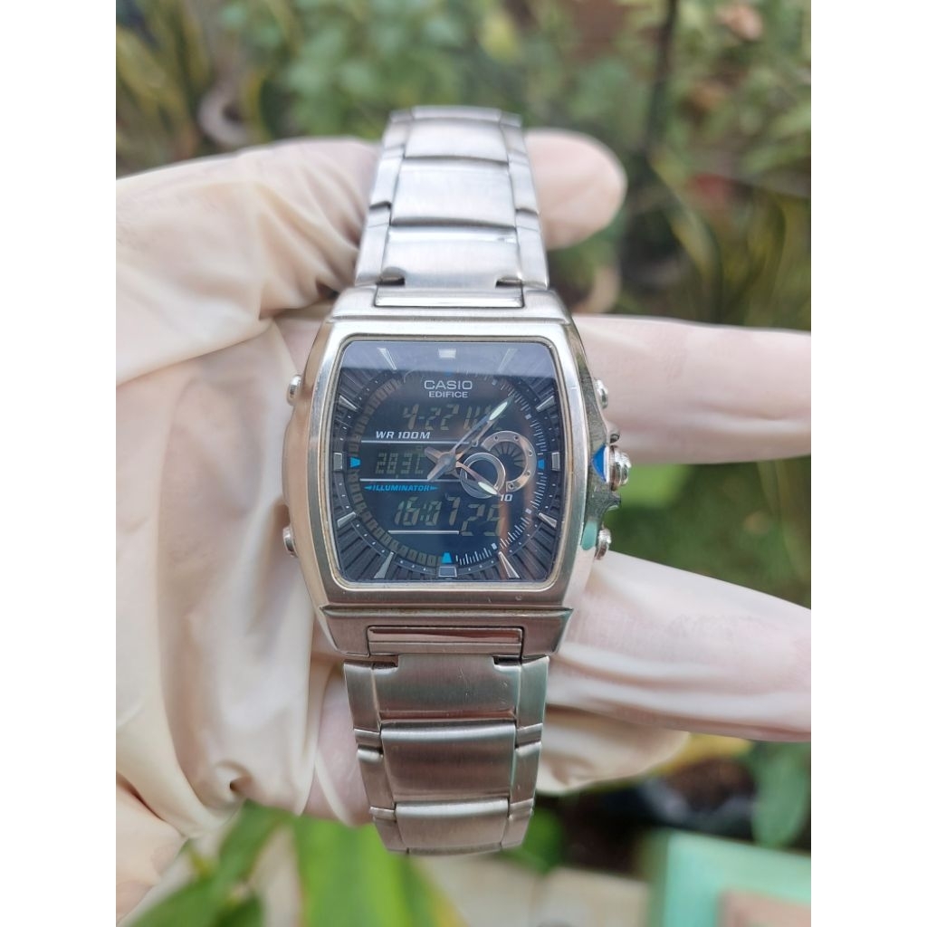 (Harga Net) Jam Tangan Casio Edifice EFA-120 All Original Analog Digital Termometer Mesin Normal Tin