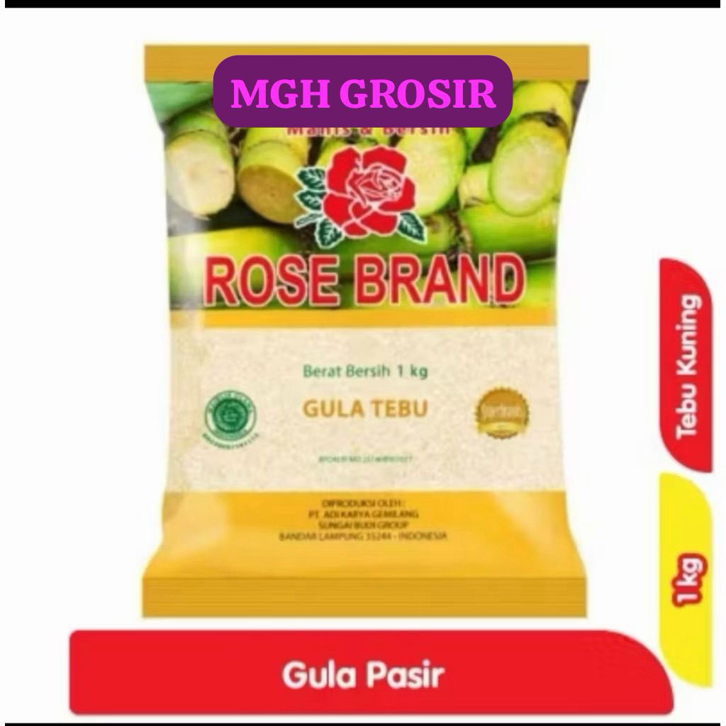 GULA ROSE BRAND 1KG/ GULA PASIR ROSE BRAND 1KG/ ROSE BRAND KUNING