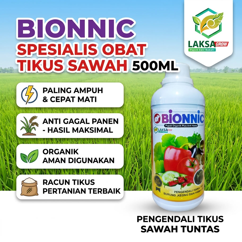 Obat Tikus Sawah BIONNIC 500ML Pembasmi Hama Tikus Padi Paling Ampuh Cepat Mati Anti Gagal Panen Rac