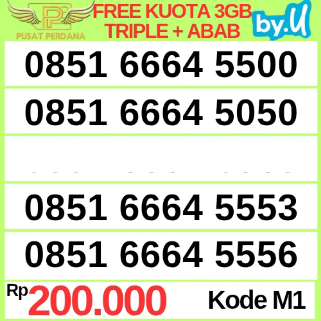 Spesial Nomer Cantik Kartu Perdana By U Telkomsel