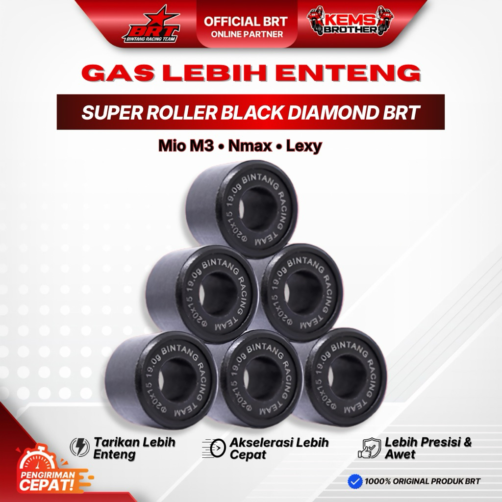 SUPER ROLLER BLACK DIAMOND ORIGINAL BRT NMAX AEROX LEXY MIO M3 FINO125 FREEGO MIO GEAR FILANO FAZIO 