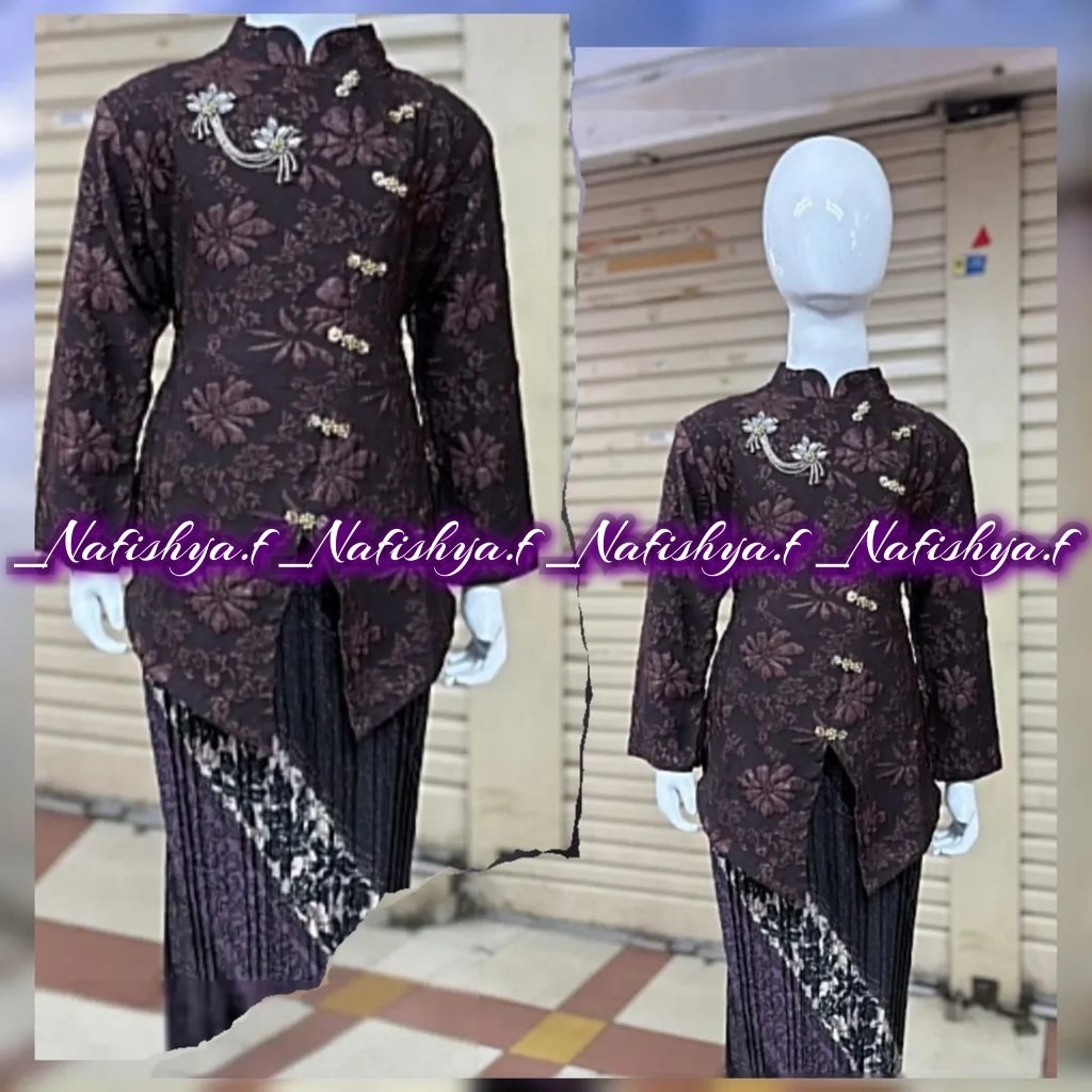 SETELAN / ATASAN SAJA KEBAYA ANAK MODEL JANGGAN FUKURO DENGAN PAYET MODERN REALPICT >KEBAYA MODERN /