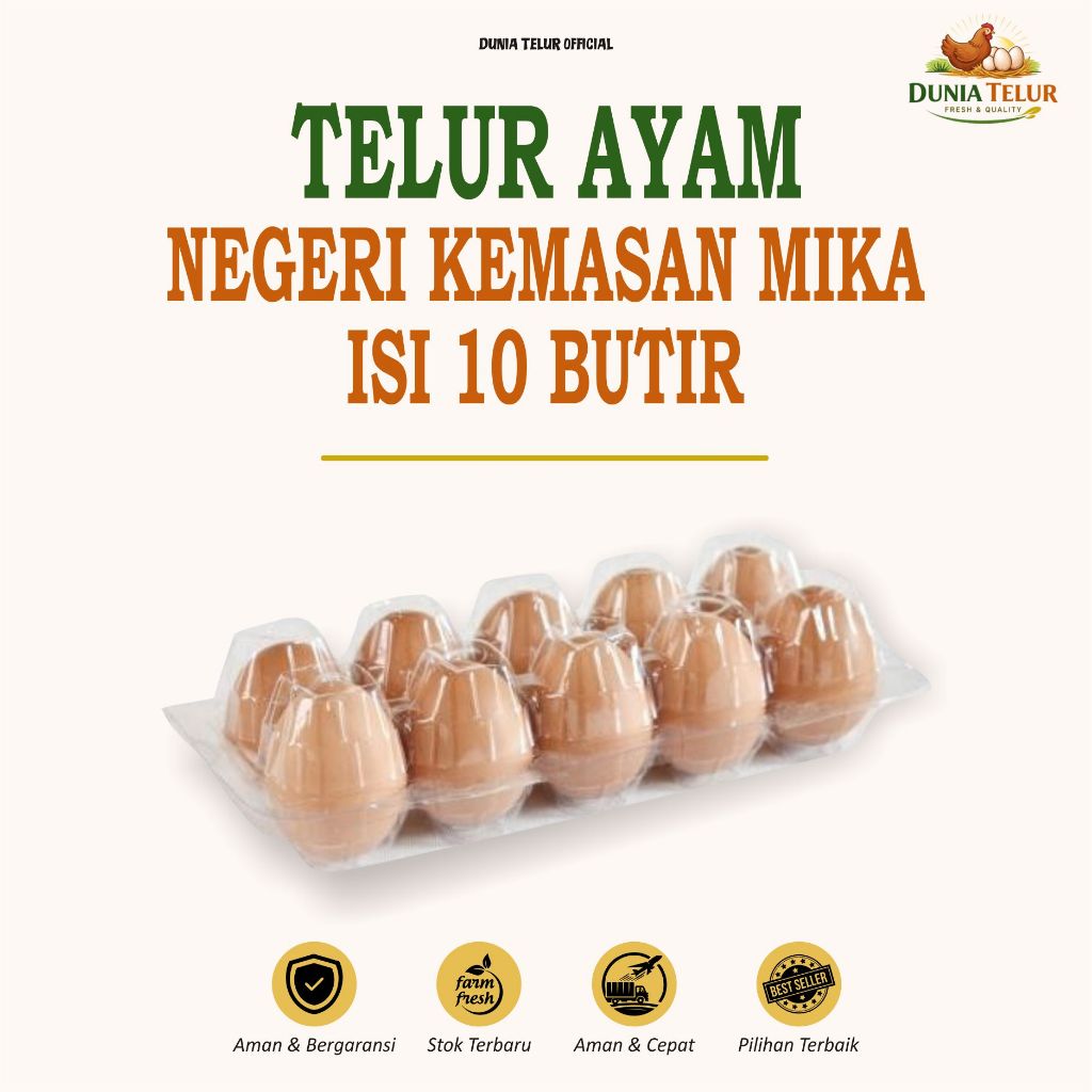 Dunia Telur - Telur Ayam Negeri Kemasan Mika Isi 10 Butir